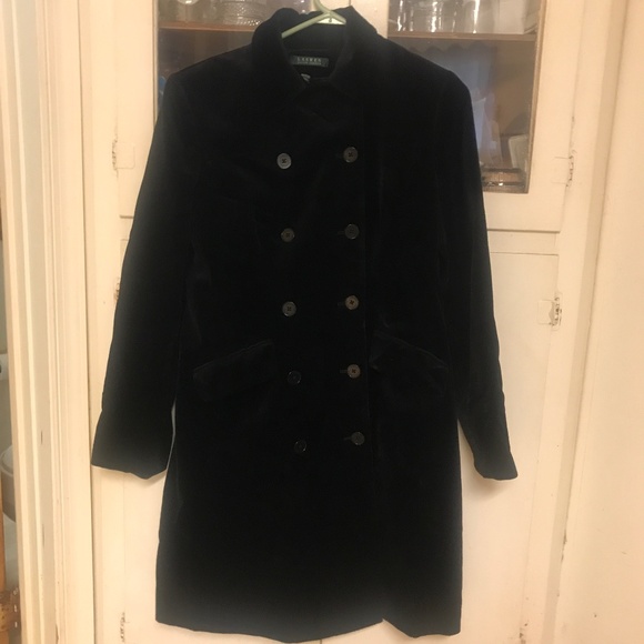 Lauren Ralph Lauren Black Velvet Coat Green Label - Picture 5 of 5